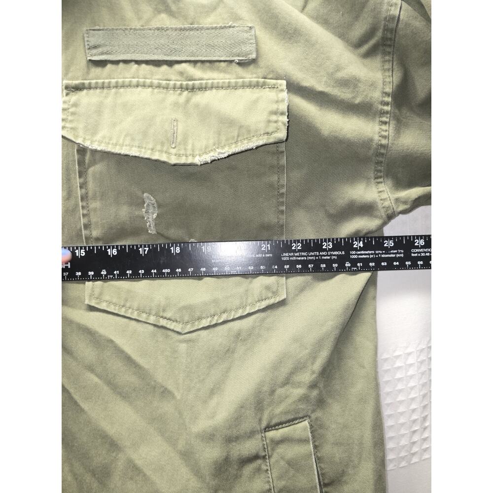 SO Washed Denim Shirt Jacket Womens Oversized Large Green 8431 - Picture 4 of 7